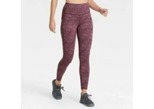All In Motion™ High-Waisted Leopard Jacquard Leggings Sizes XS or XXL - Mulberry