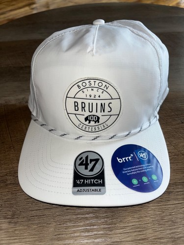 NHL BOSTON BRUINS ‘47 BRAND BRRR CENTENNIAL HITCH HAT SNAPBACK NYLON CAP
