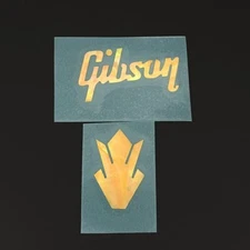 0.1 mm Thick Gibson Guitar Crown Logo Sticker Self Adhesive Mother Of Pearl Gold