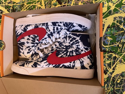 Size 12 - Nike Blazer Mid 77 Vintage Blue Tie-Dye 2020 - Worn 1x - See Pictures - Picture 2 of 5