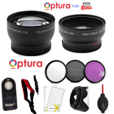 WIDE ANGLE LENS  TELEPHOTO LENS  FILTER KIT FOR CANON EOS REBEL T3I T5I T6I 6D