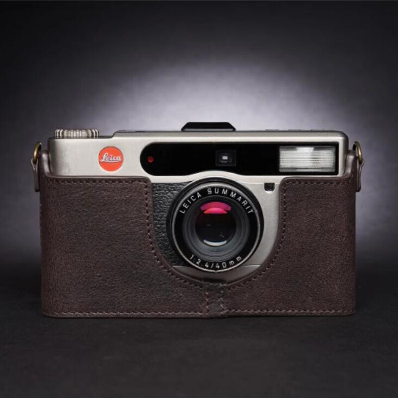 Genuine Real Leather Half Camera Case Bag Cover For Leica Minilux