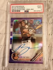 2019 Bowman Chrome Ryan McKenna #87/250 PURPLE AUTOGRAPH #CPA-RMC Graded PSA 9
