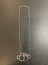 JCM Disney Sterling Silver Mickey Mouse Cubic Zirconia Necklace