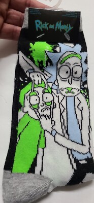 1 Pair Rick and Morty mens dress casual Socks Shoe Size 6-12 adult swim NEW