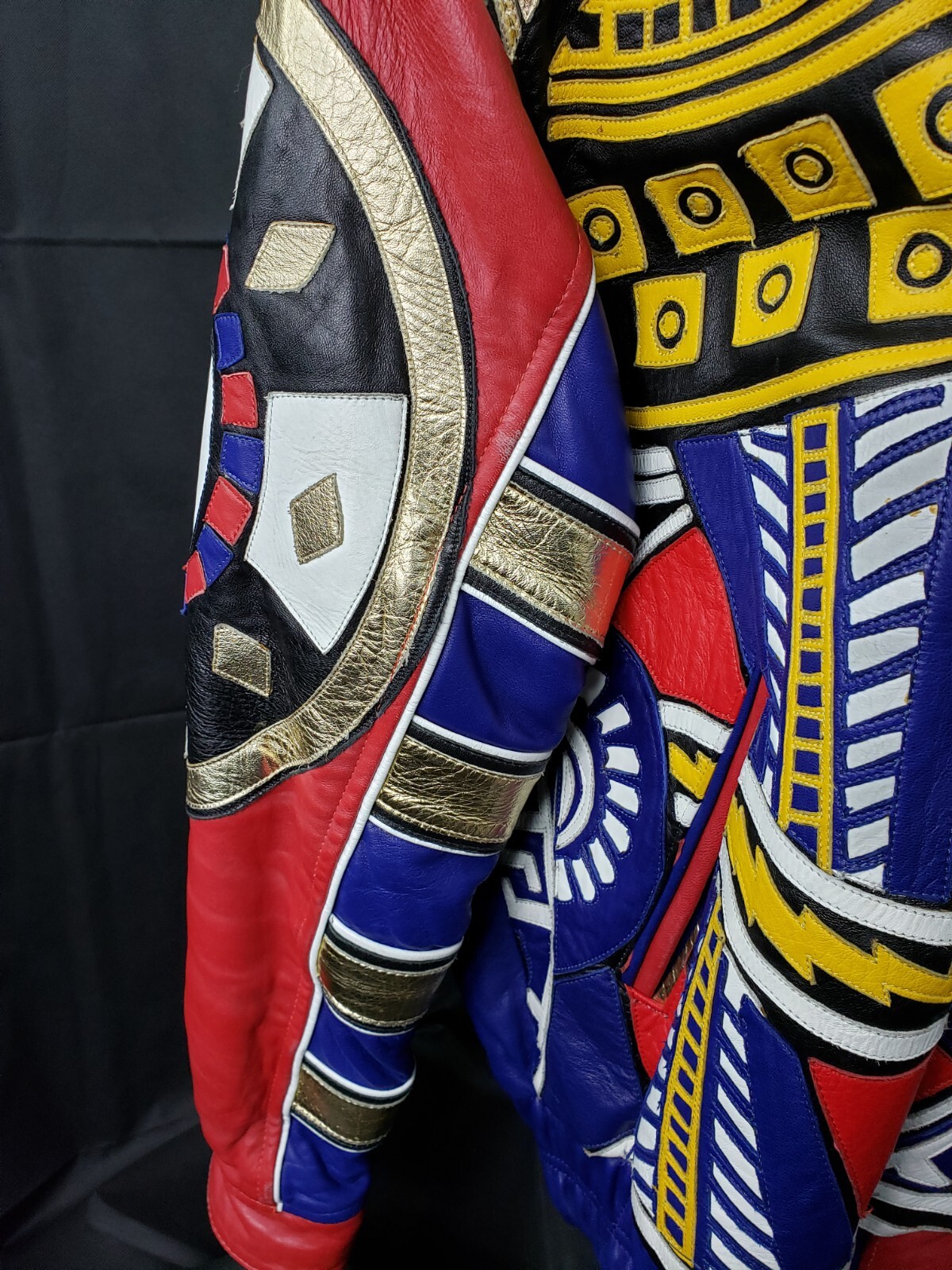 Custom Made Multi Color Leather Gamblers Bomber S… - image 10