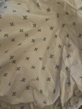 Crate  Kids Fitted Crib Sheet White Gray 39 Washed Not Used