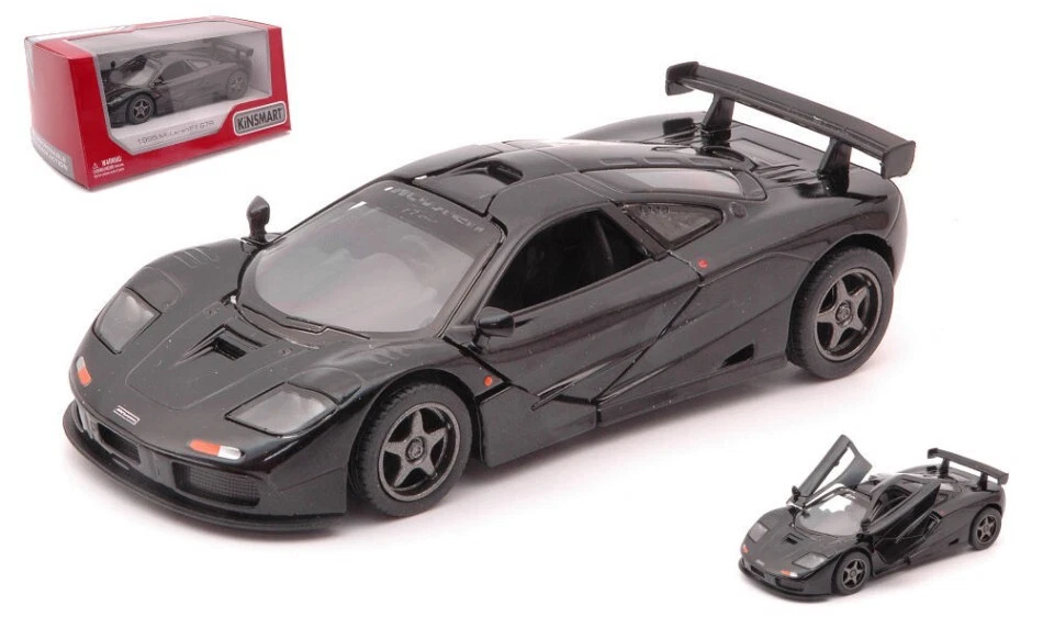 MODELLINO AUTO STATICO KINSMART MCLAREN F1 GTR 1995 NERO CM 12 BOX - Immagine 3 di 4