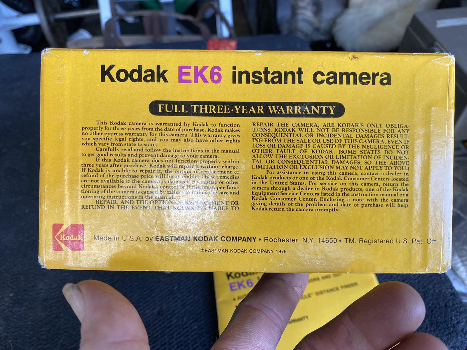 Vintage EK6 Kodak Instant Camera Cat 108 4490, Uses Instant