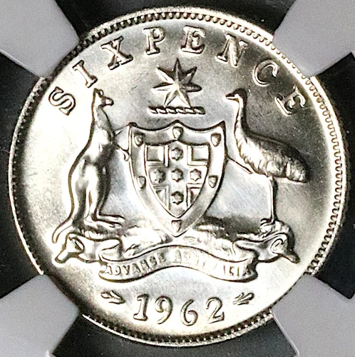 1962 NGC PF 64 Australia 6 Pence Gem Proof Elizabeth II 2k Coin (25042802C)