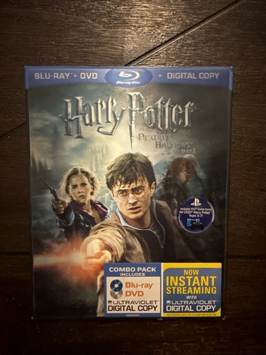 HARRY POTTER & DEATHLY HALLOWS: Part 2 (Blu-ray + DVD, 2011, PG-13) 3-Disc Set