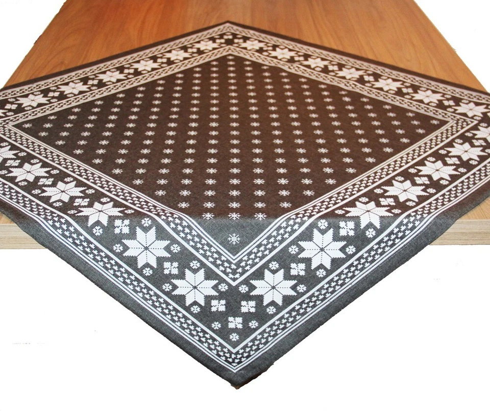 Mitteldecke Britt - Schneesterne grau weiss ca 85 x 85 cm Weihnachtsdecke Winter