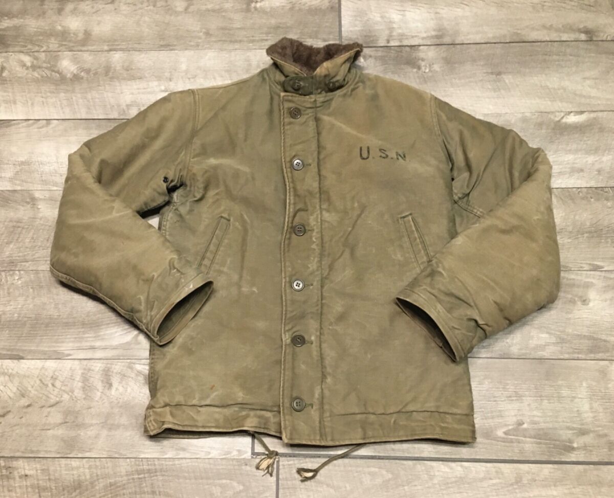 N-1 NXSX 96638 Deck Jacket Alpaca Lined 40s Size 36 Original N-1 NXSX 96638 Deck Jacket Alpaca Lined 40s Size 36 Original
