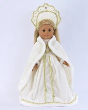 Doll Clothes 18" Dress White God Embellishment Cape Headpiece Fits 18" Dolls