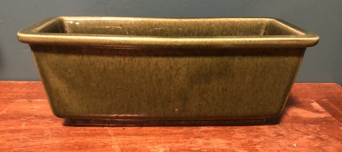 Vintage Ceramic Haeger 3995 Pine Green 11 3/4" x 5" Rectangular Box Planter Pot - Picture 2 of 11