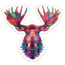 Triangulated Moose Car Bumper Sticker Vinyl Decal