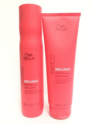 (2 PACK)Wella Invigo Brilliance Shampoo & Conditioner Fine/Normal Duo 10.1,8.4oz