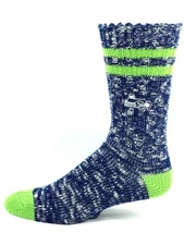 Seattle Seahawks Football Navy & Green Alpine Deuce Crew Socks