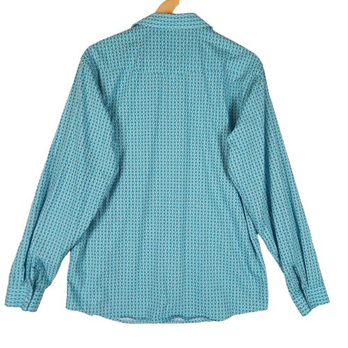Panhandle Slim Shirt Boys XXL Blue Western Aztec Print Pearl Snap Rough Stock - Picture 3 of 8