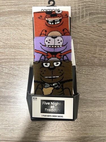 FNAF Five Nights at Freddy’s Bonnie Foxy Character Design Boys Crew Socks NEW - Picture 4 of 6