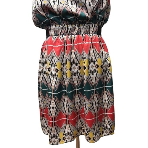 Sugarlips Dress Womens Medium Blouson Green Red White Beige Black Yellow - Picture 4 of 10