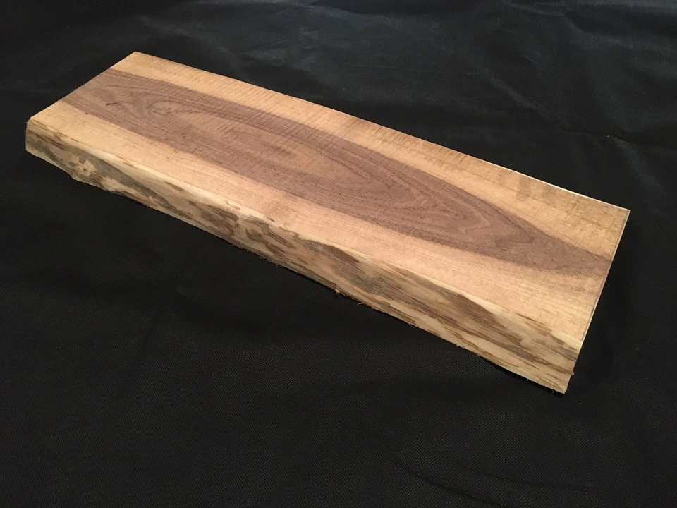 Mini losa de madera pequeña con borde vivo de nogal negro figura hobby carpinteros Foto 4 de 4