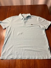 Lacoste Polo Shirt Men  s XXL Light Blue Short Sleeve Classic Croc Logo