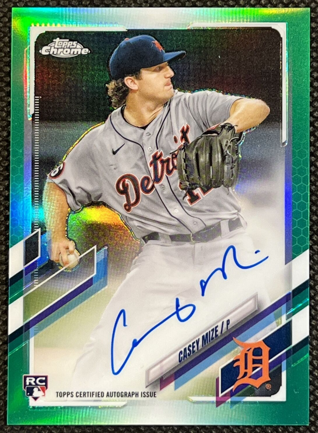 2021 Topps Chrome Rookie Autographs Green Refractors RC #RA-CM Casey Mize 20/99