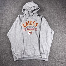 Starter Kansas City Chiefs Hoodie Mens XL Grey Fleece Pullover Logo NFL