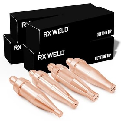 RX WELD 1-101 Series Acetylene Cutting Torch Tips - Pack of 4