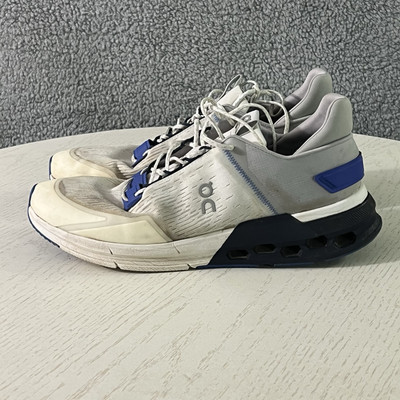 On Shoes Mens 11.5 White Mesh Cloudnova Flux Running Walking Gym Trainer Sneaker