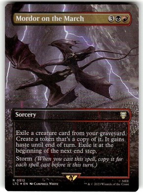 Mordor on the March 0512 Borderless Foil Rare Lord of the Rings MTG Near Mint