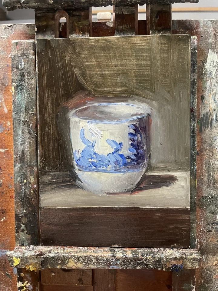 "Fill My Cup - Pintura al óleo original de bodegón - 5"" X 7""" Foto 3 de 3