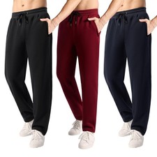 Men  s 3 Pack Fleece Sweatpants with Pockets, Active Athletic Pants Workout Jo...