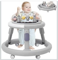 EULEUY 3 In 1 Foldable Baby Walker ,Kids Activity Push Walker Sit And Stans