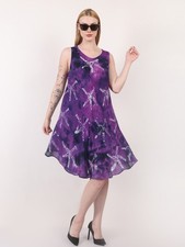 Women Sleeveless Tie Dye Star Fish Print Summer Umbrella Dress Wholesale Mix Lot