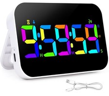 Kitchen LED Digital Timer Rechargeable, RGB Count Down Up Digital Timer with
