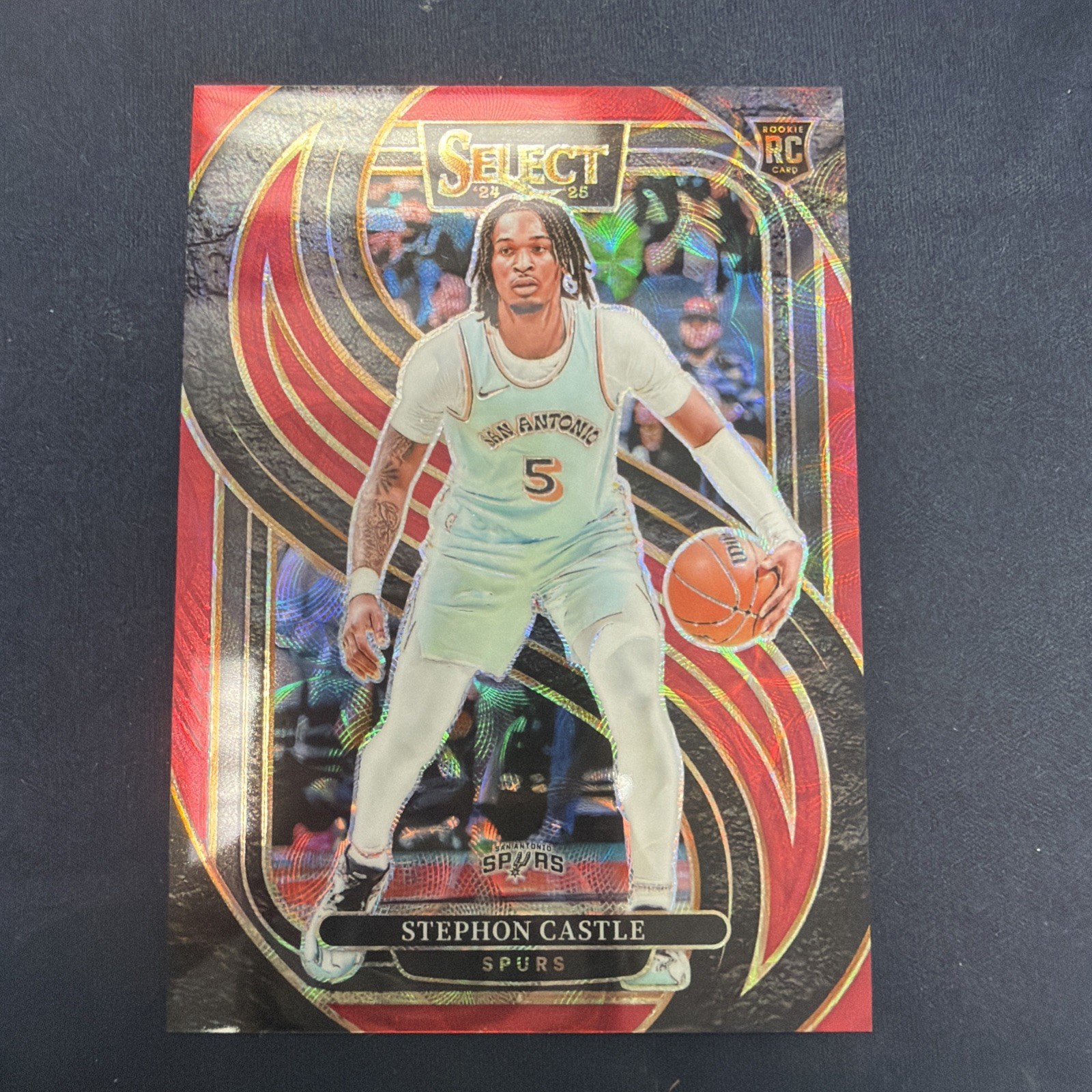 2024-25 Select Stephon Castle #175 Premier RC Rookie Red Scope /249 Spurs H655