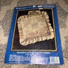 Open Complete Candlewicking Ruffled Throw Pillow Heritage Collection Pillow Kit