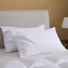 White Pillow Cases Standard Size Set of 2, Brushed Microfiber Pillowcases 2 P...