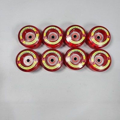 Kryptonics Route 62mm 78A Red Roller Skate Wheels Set of 8 w/ Bearings Outdoor