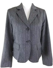 Rafaella Women's Size 8 Grey Herringbone Jacket Blazer Career Office Wear NWT