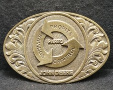 WL07173 NOS VINTAGE 1970s JOHN DEERE TRACTORS FARMING MENS BELT BUCKLE