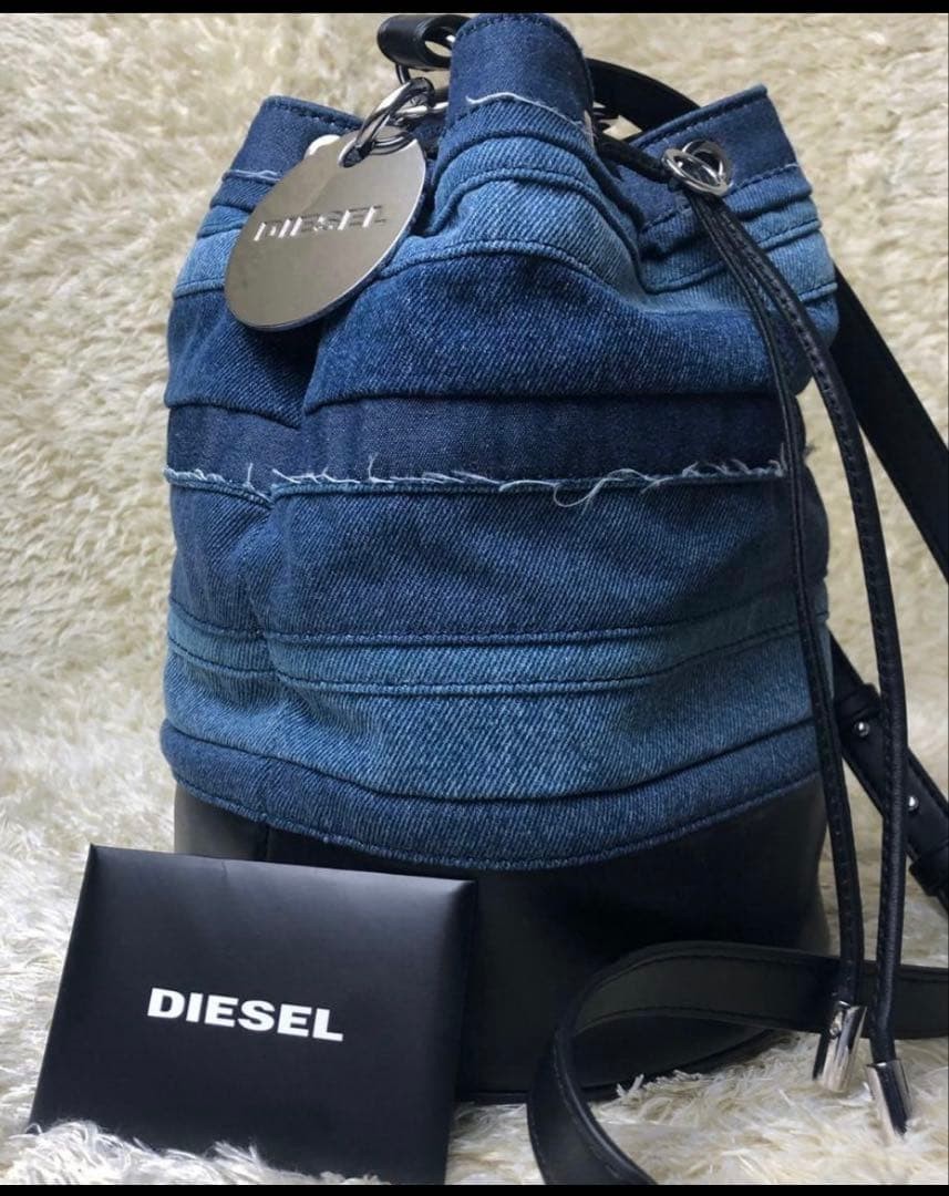 Diesel Patchwork Drawstring Bucket Shoulder Bag I… - image 7