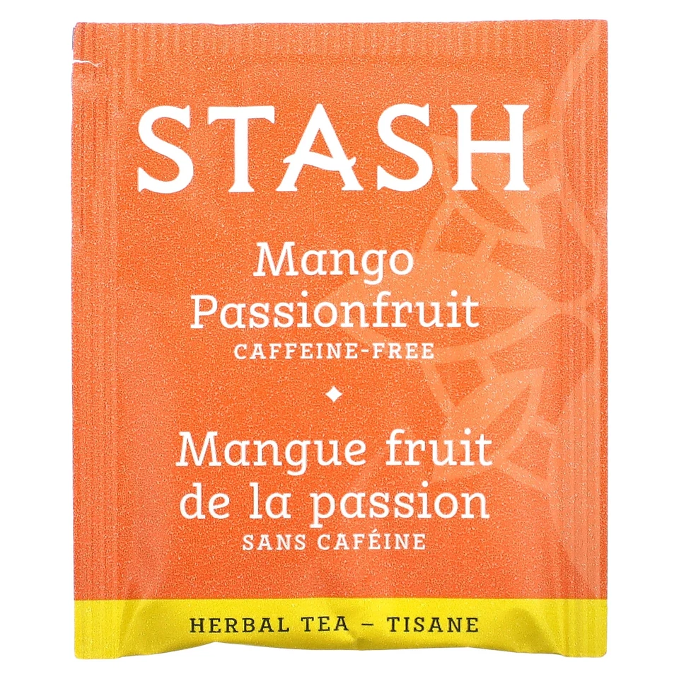 Té de hierbas, mango fruta de la pasión, sin cafeína, 20 bolsitas de té, 1,3 oz (38 g) Foto 3 de 3