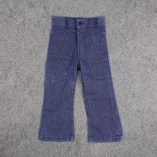 Vintage Kids Jeans 4 Blue Flare Denim Pants Made in USA Bell Bottom 70s Youth 4T