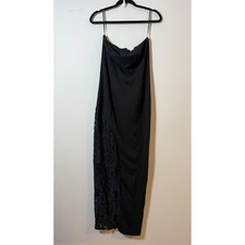 Lulus NWT "Irresistible Attitude" Black Strapless Column Maxi Dress  Size M