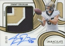 Jimmy Graham 2024 Immaculate Auto Autograph Patch New Orleans Saints 99/99