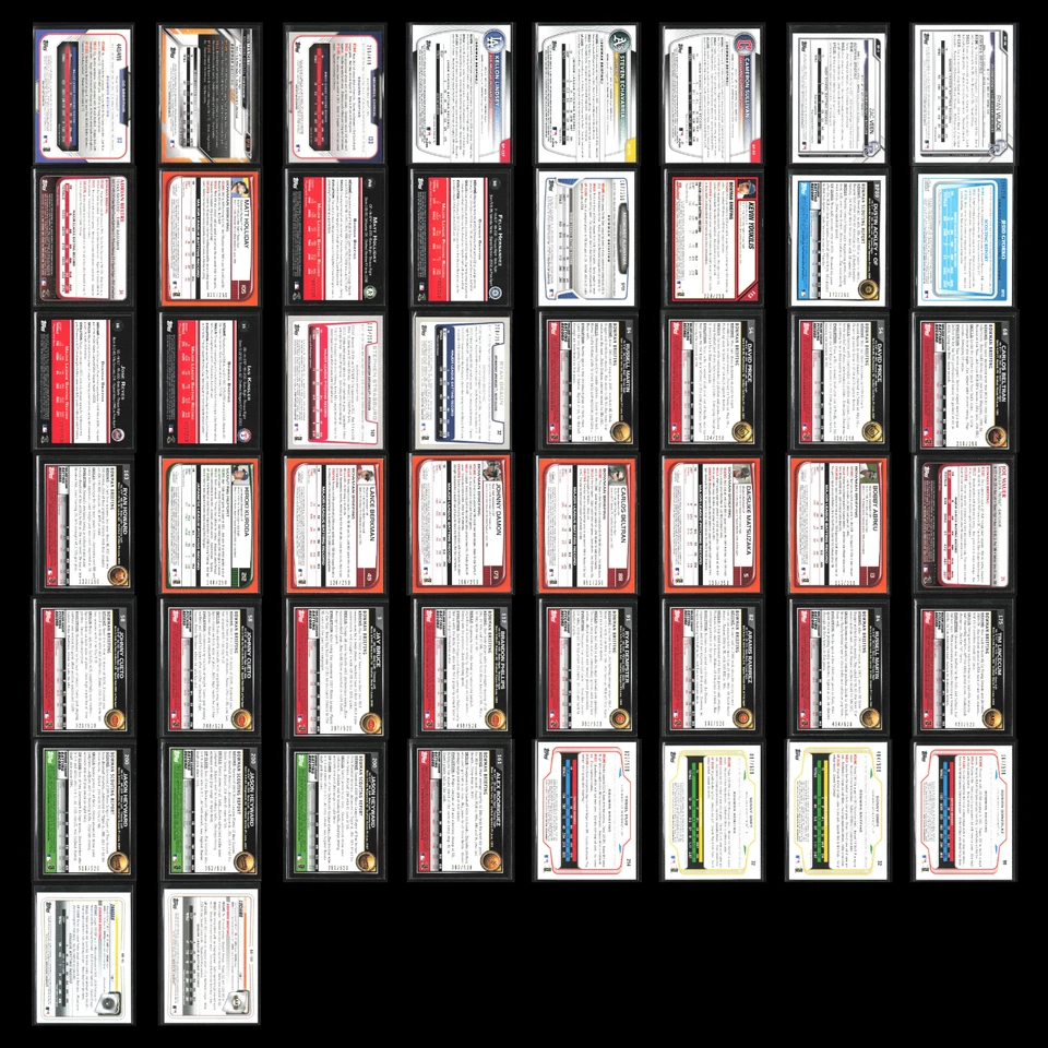 Bowman Serial #'d Lot 50 Baseball Cards Dealer Bulk Wholesale Orange Sky Blue - Image 2 of 4