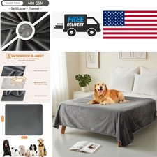 Medium Weight Waterproof Blanket 50x60 Inches Durable Stain Resistant Dark Grey